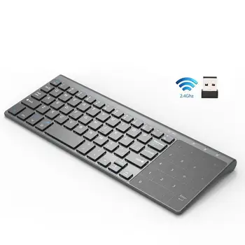Plānas Klusums 2.4 G Wireless Keyboard Mini Multimediju Tastatūra Ar ciparu Ciparu Tastatūru Touchpad Tablešu Desktop, Klēpjdatoru,
