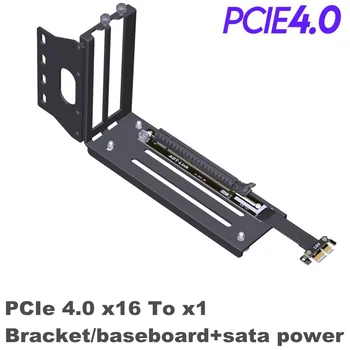 PCI-E 4.0 Stāvvadu Grafikas Karte Paplašinājuma Kabeli, PCIE x16, Lai x1 Gen4 Stāvvadu Kartes Vertikālais Leņķis/Baseboard GPU BTC Ieguves Extender